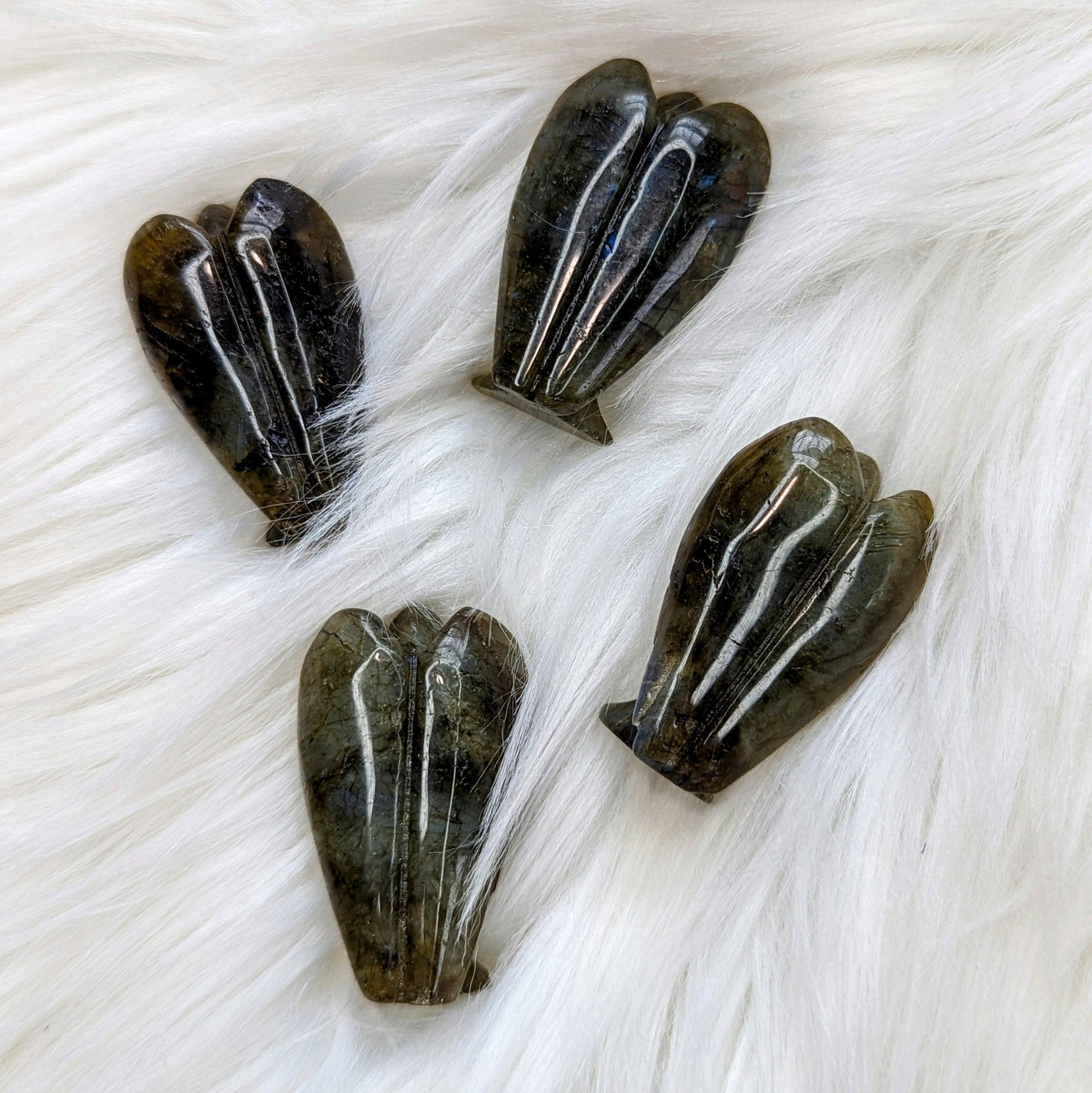 Labradorite Angel Carvings ~ Guardian Angel Energy - Earth Family Crystals