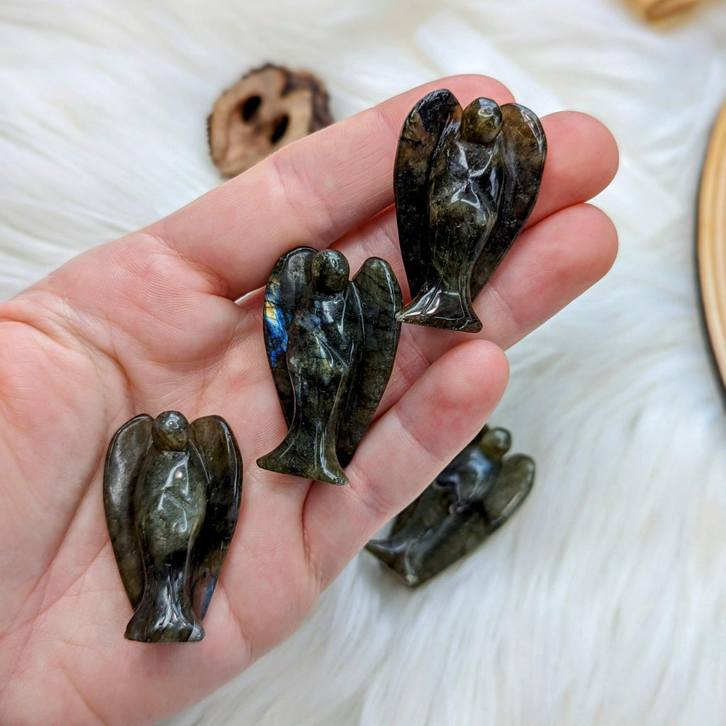 Labradorite Angel Carvings ~ Guardian Angel Energy - Earth Family Crystals