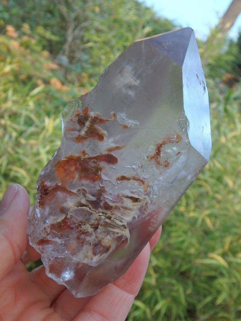 Chunky Angel Phantom Quartz Point From Brazil - Earth Family Crystals