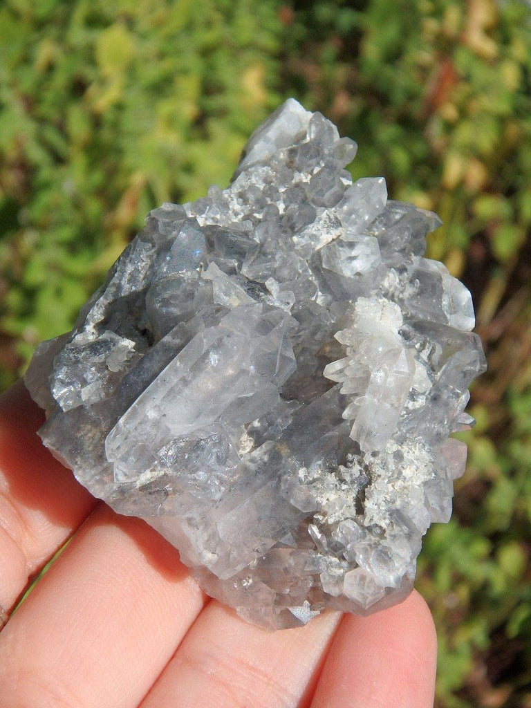 Arkansas Blue Phantom Quartz Cluster - Earth Family Crystals