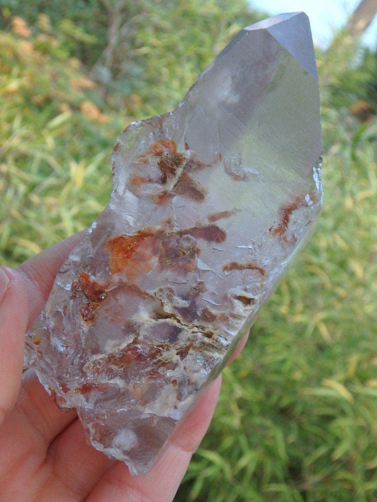 Chunky Angel Phantom Quartz Point From Brazil - Earth Family Crystals