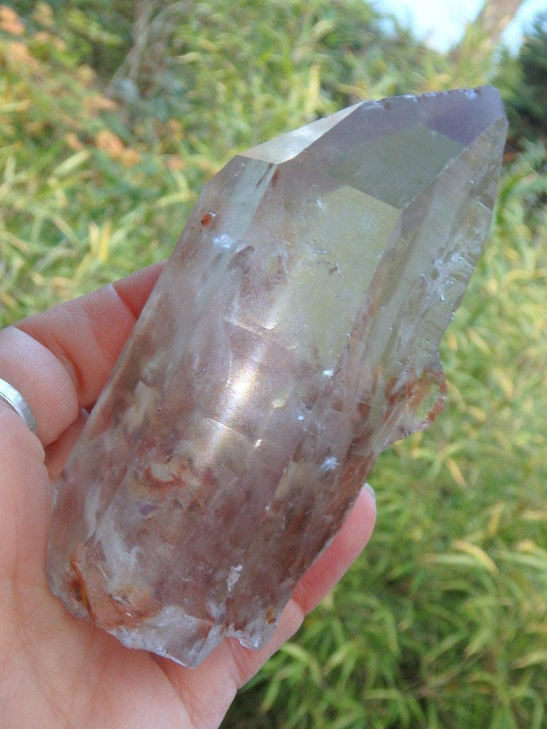 Chunky Angel Phantom Quartz Point From Brazil - Earth Family Crystals