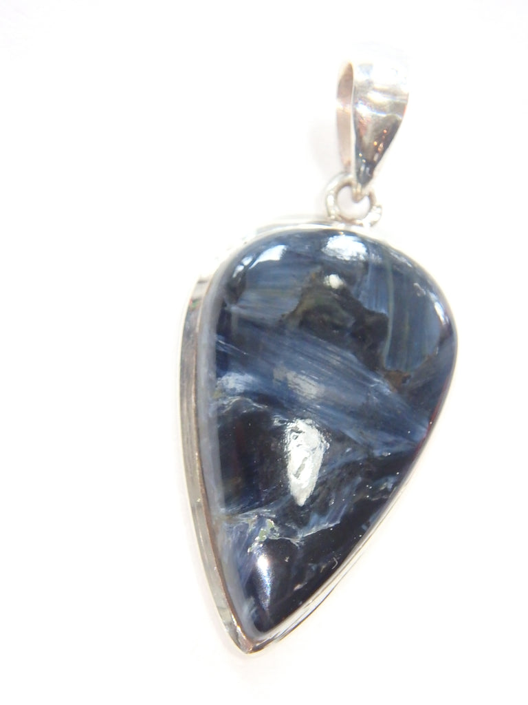 Indigo Blue & Silky Flashes Pietersite Pendant in Sterling Silver (Includes Silver Chain) - Earth Family Crystals