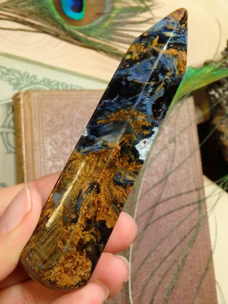 PRIVATE LISTING For Krystle~ Pietersite Gemstone Wand Carving - Earth Family Crystals