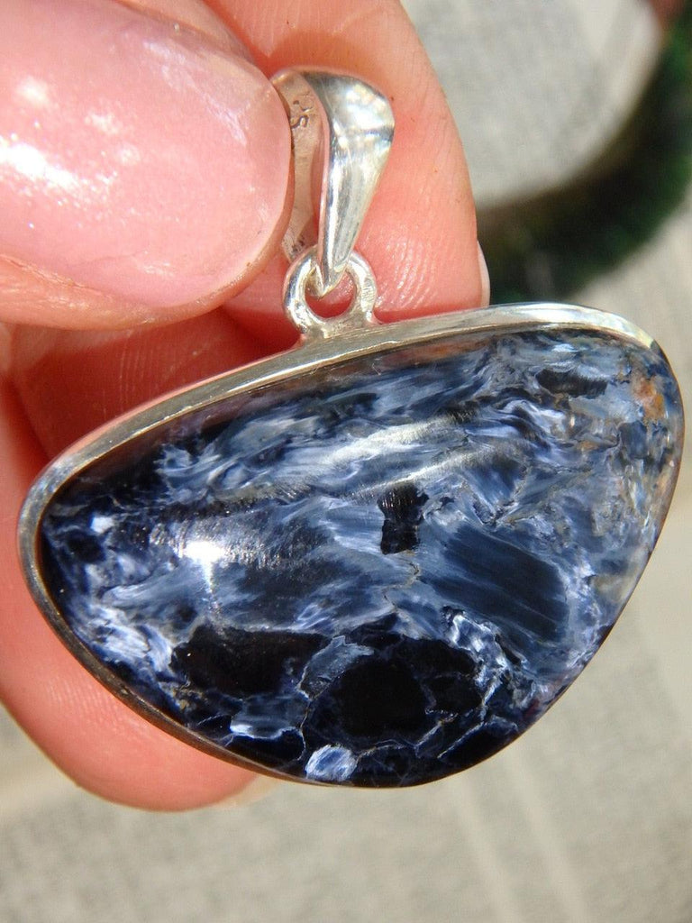 Mysterious Silky Blue Pietersite Pendant in Sterling Silver (Includes Silver Chain) - Earth Family Crystals