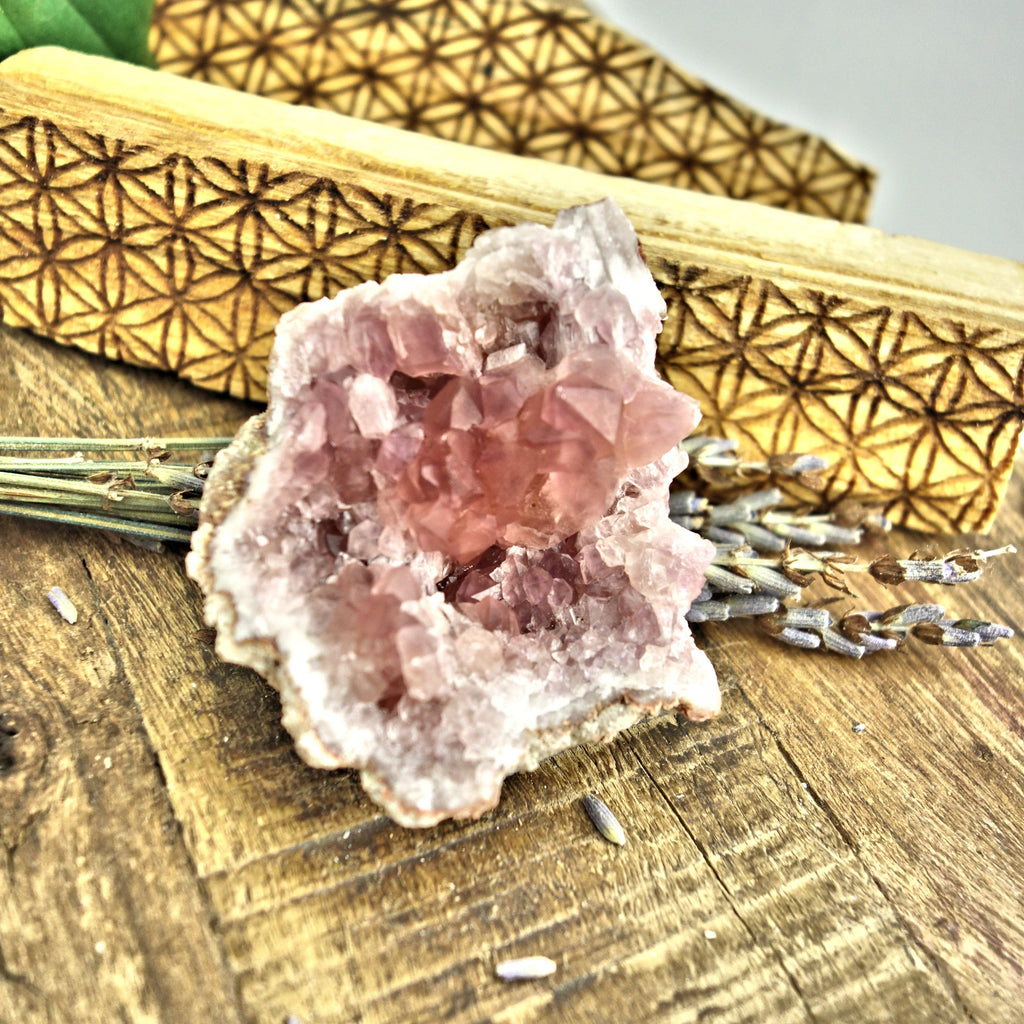 NEW FIND! Lovely  Pink Amethyst Druzy Cluster From Patagonia - Earth Family Crystals