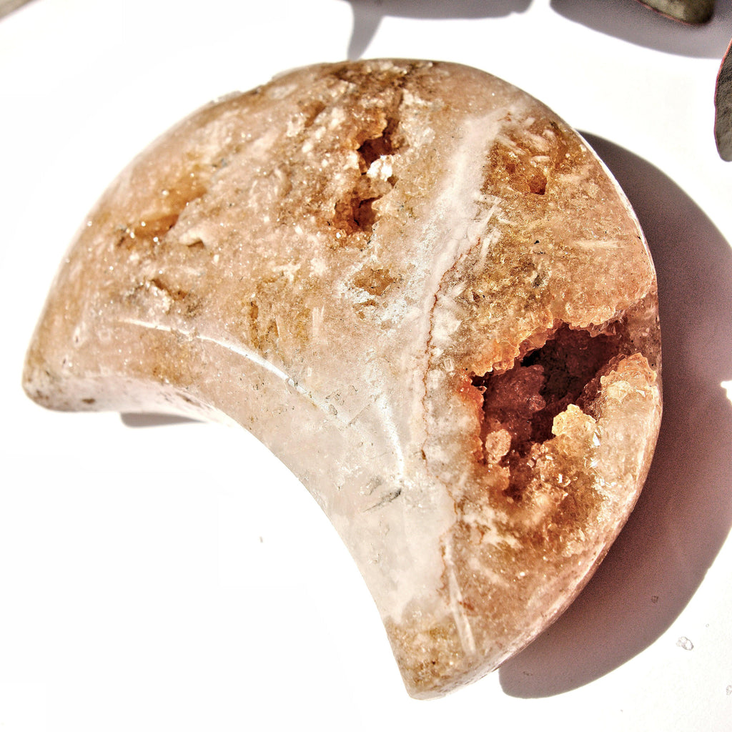 Rare Find! Incredible Large Druzy Geode Pink Amethyst Crescent Moon Carving From Patagonia #4 - Earth Family Crystals