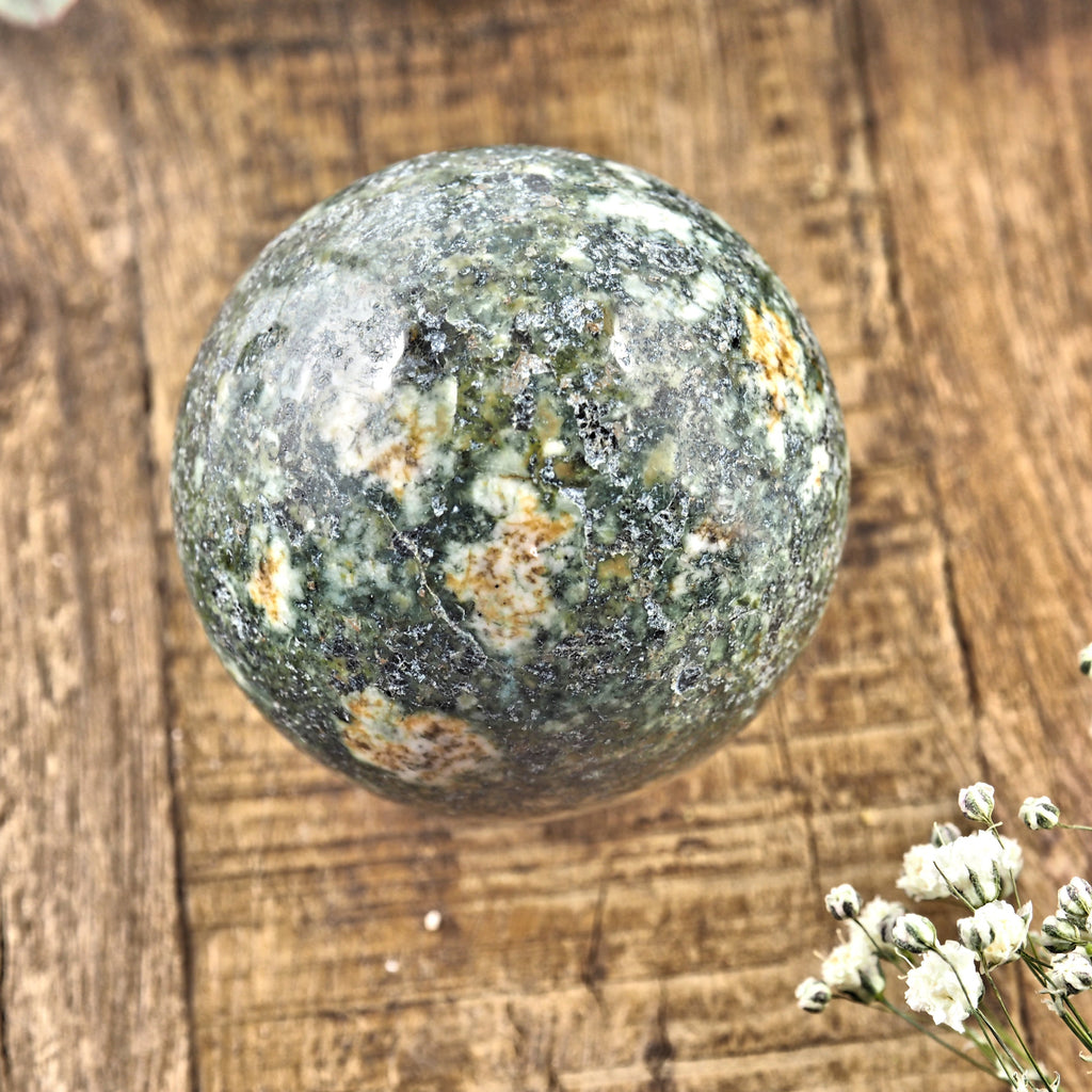 Ancient Preseli Bluestone Medium Sphere Carving From Wales, UK #1 - Earth Family Crystals