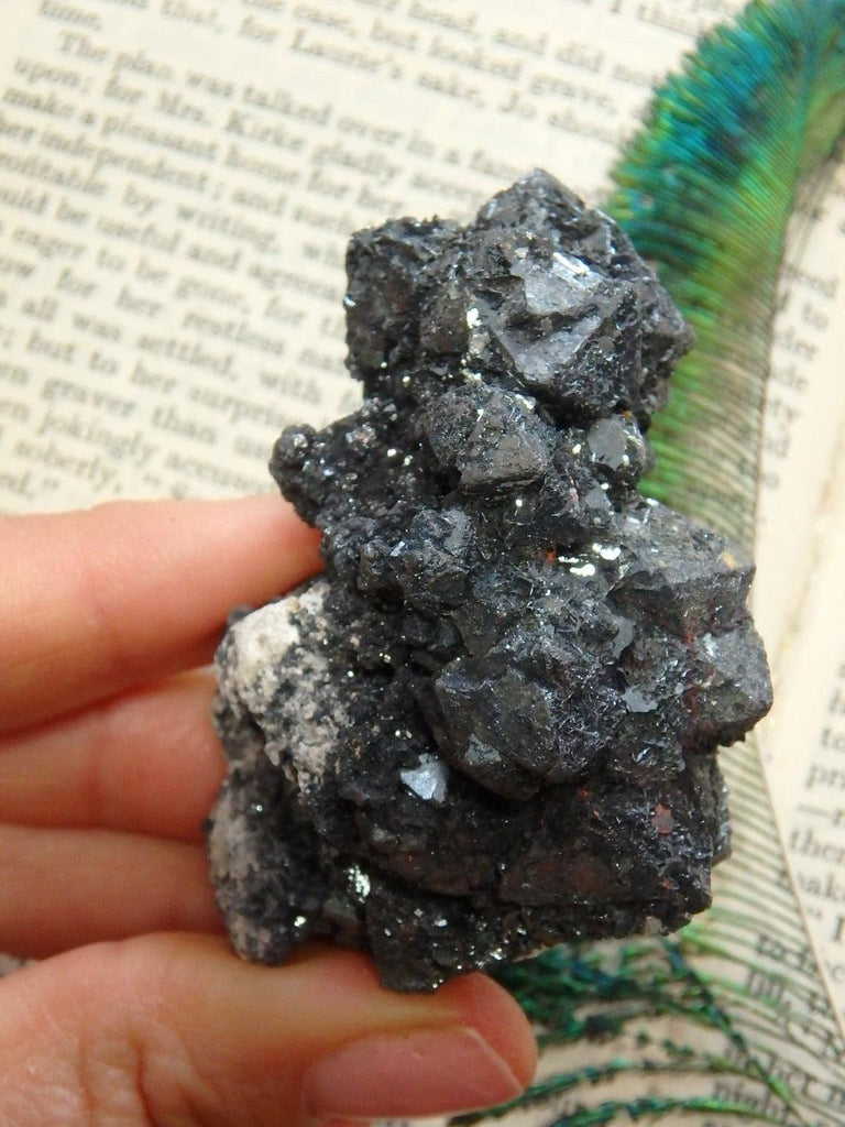 Unique Discovery of Pseudo-morph!  Intricate Magnetite & Hematite Specimen (Magnetite Formed After Hematite) - Earth Family Crystals