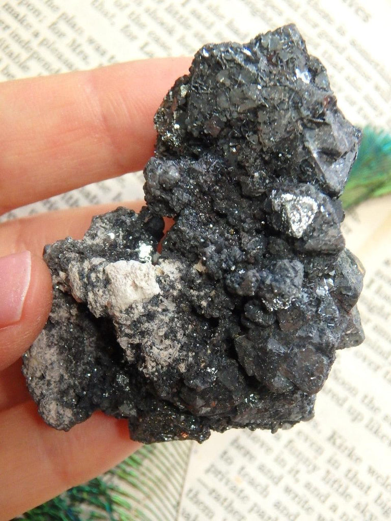 Unique Discovery of Pseudo-morph!  Intricate Magnetite & Hematite Specimen (Magnetite Formed After Hematite) - Earth Family Crystals