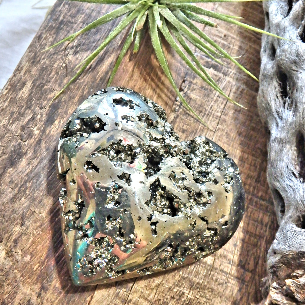 Sparkling Golden Pyrite Gemstone Heart Carving 1 - Earth Family Crystals