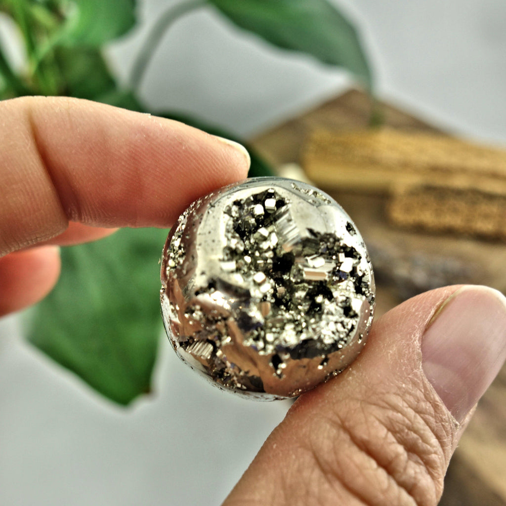 Adorable Mini Pyrite Sphere With Sparkling Caves - Earth Family Crystals