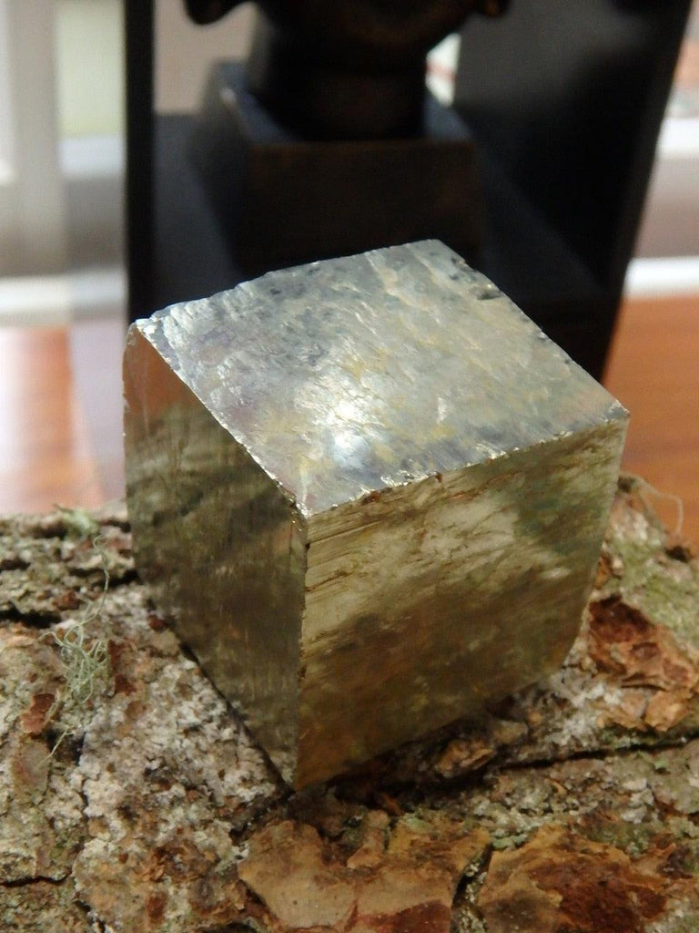 Golden Pyrite Aka Fools Gold Cube From Spain - Earth Family Crystals