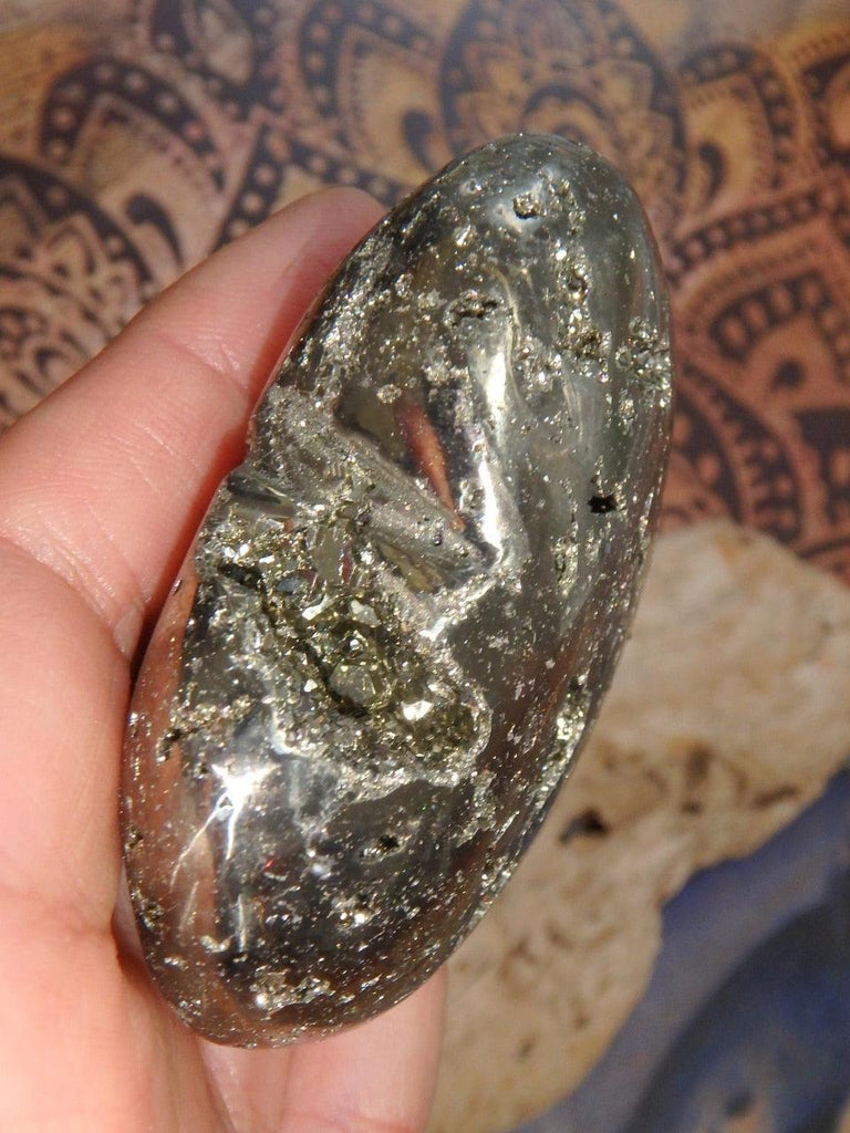 Extreme Brilliance Pyrite Heart With Crystal Caves - Earth Family Crystals