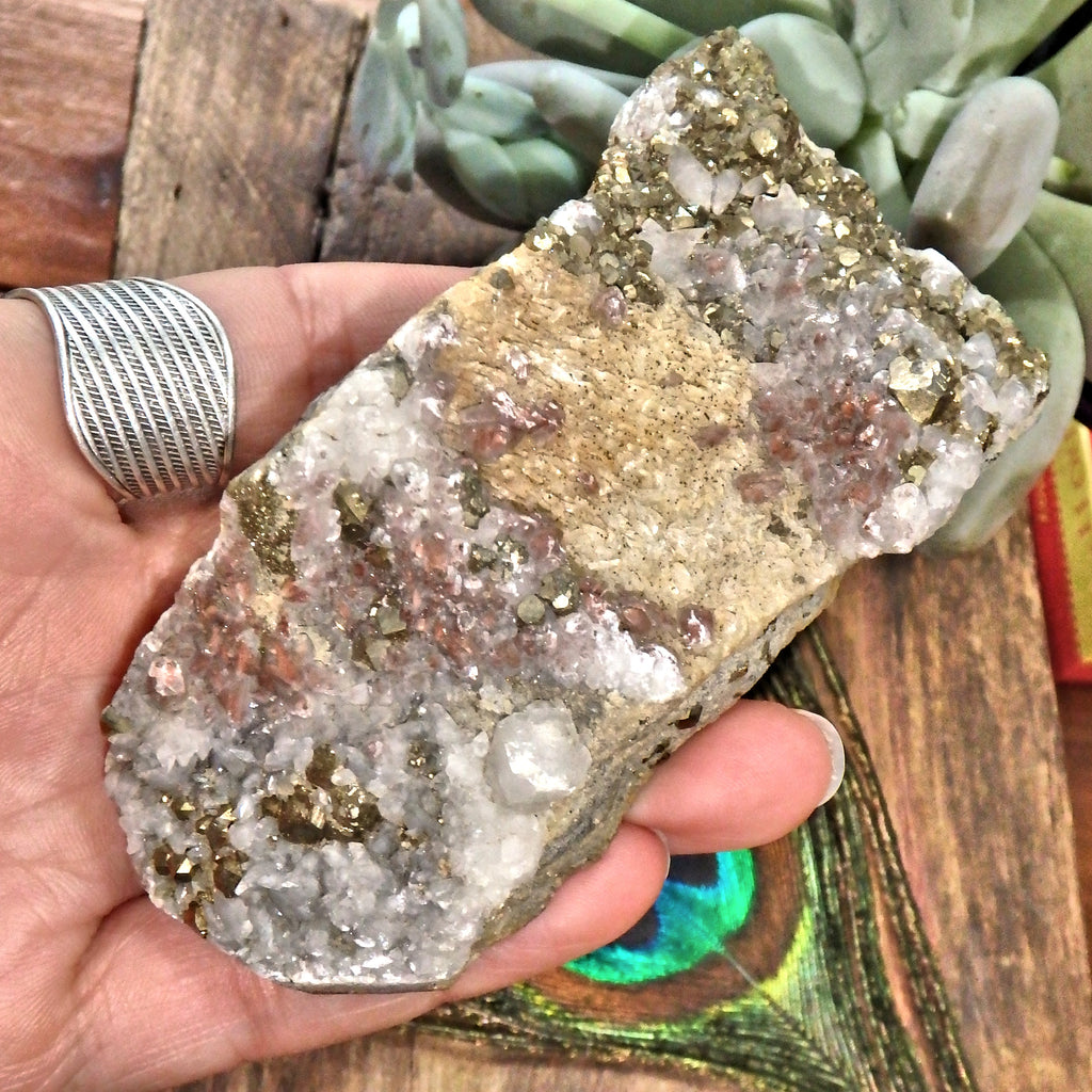 Golden Pyrite & Hematite Included Quartz Natural Specimen 1 - Earth Family Crystals