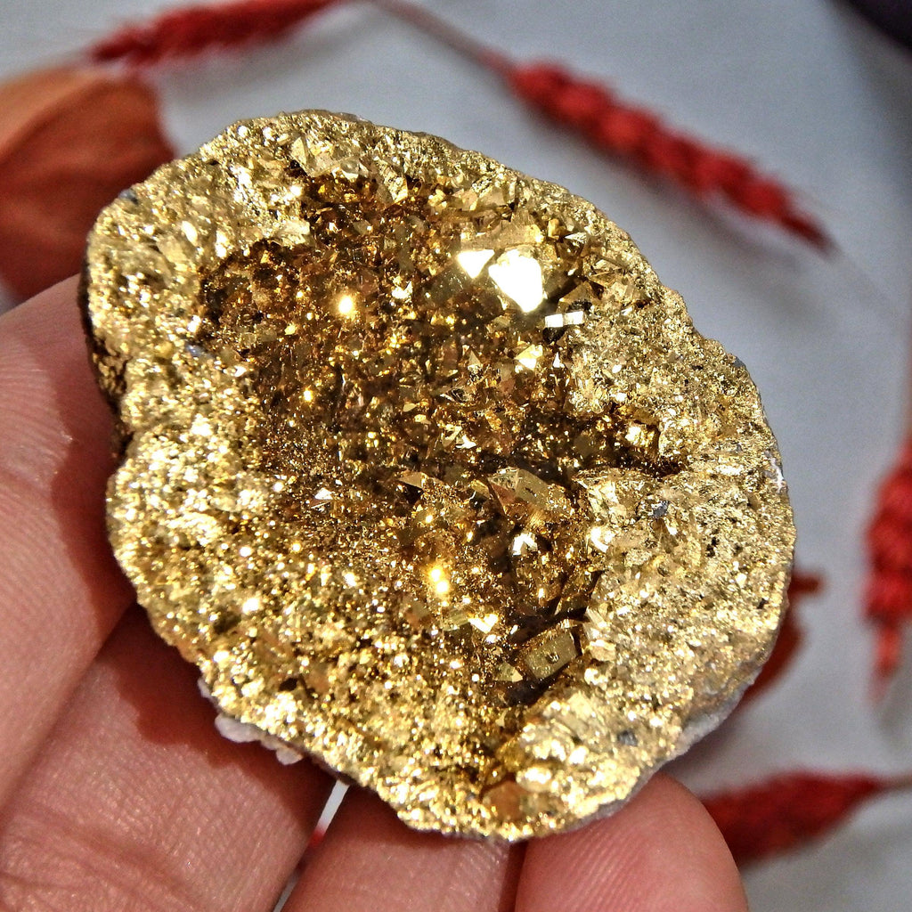 Gorgeous Glimmering 14 k Gold Infused Quartz Geode Specimen 1 - Earth Family Crystals