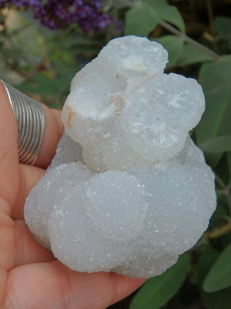 Shimmering White Quartz Druzy Specimen From India - Earth Family Crystals