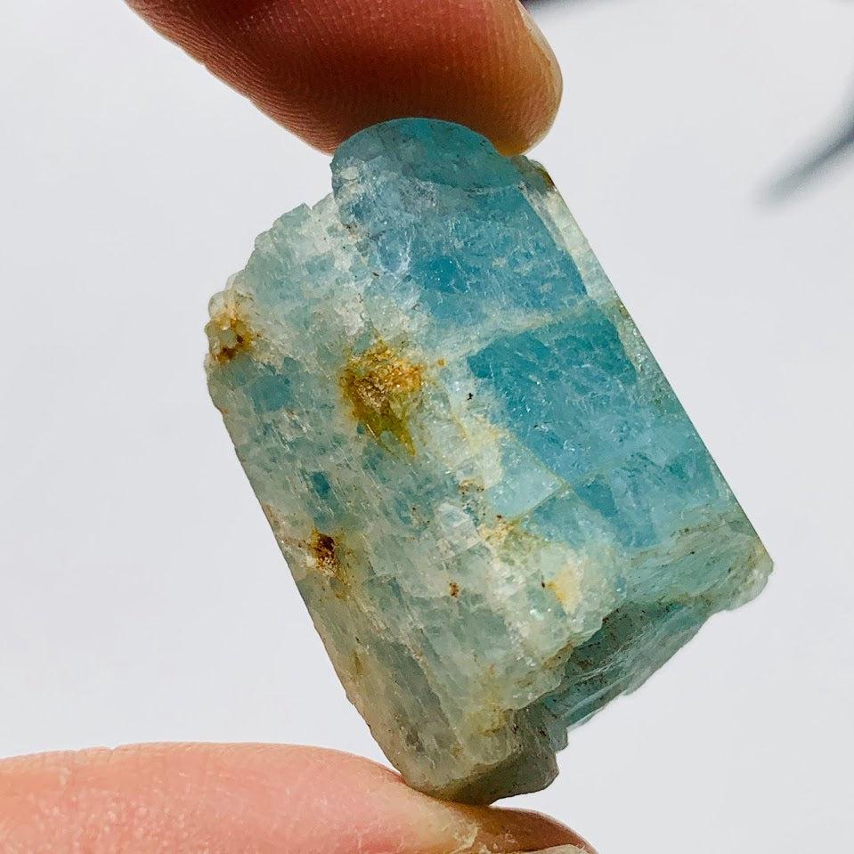 Gemmy Blue Aquamarine Point from India - Earth Family Crystals