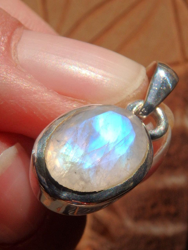 RESERVED FOR ALESHA!Rainbow Moonstone Pendant in Sterling Silver (Includes Silver Chain) - Earth Family Crystals