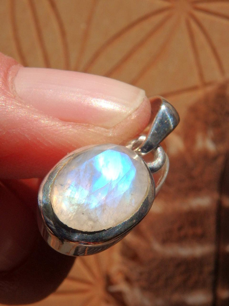 RESERVED FOR ALESHA!Rainbow Moonstone Pendant in Sterling Silver (Includes Silver Chain) - Earth Family Crystals