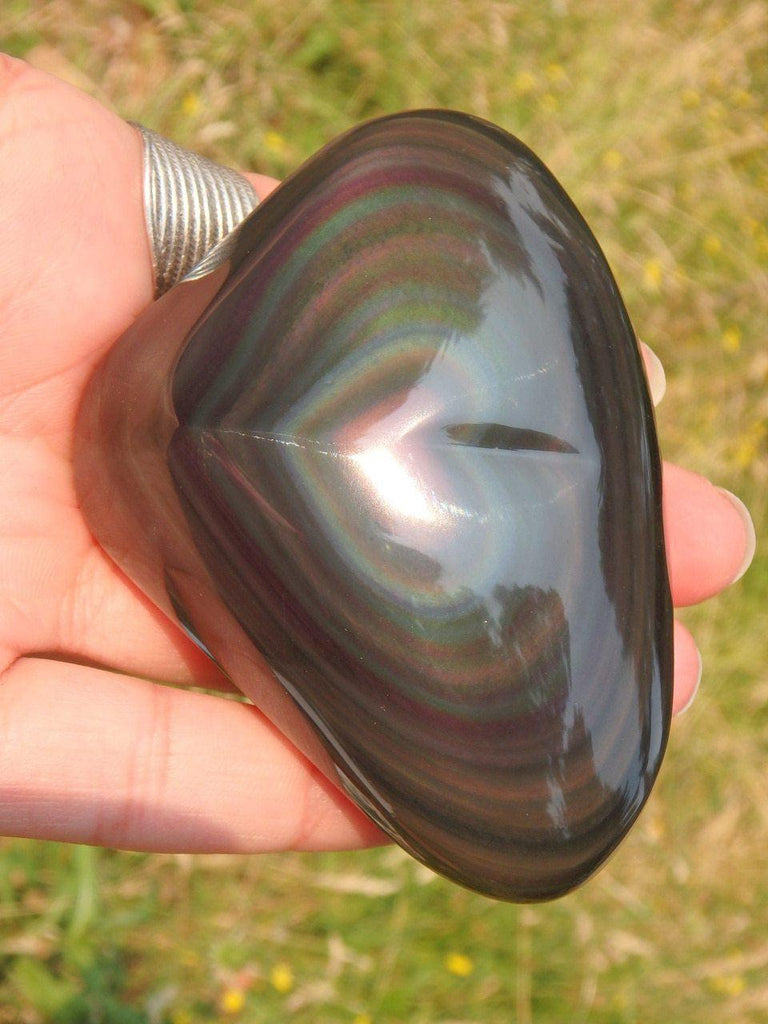 Amazing Double Sided Heart Rainbow Obsidian Specimen - Earth Family Crystals