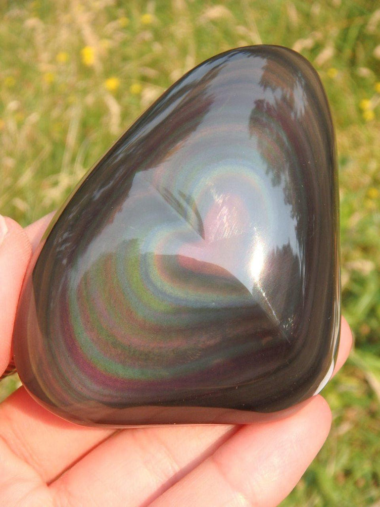 Amazing Double Sided Heart Rainbow Obsidian Specimen - Earth Family Crystals