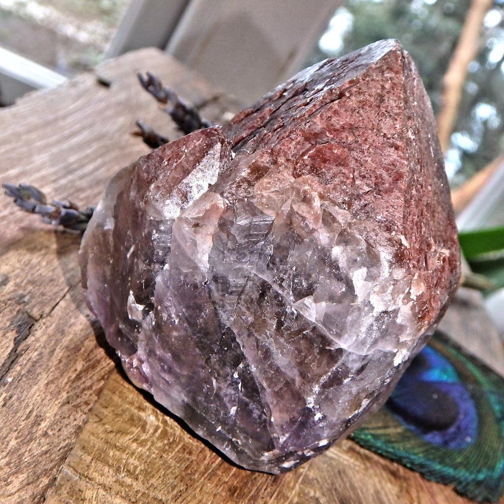 Self Standing Red Amethyst Elestial Point Specimen from Brazil - Earth Family Crystals