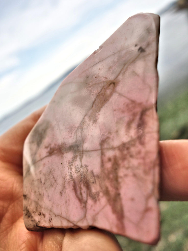 Pretty Creamy Pink Australian Rhodonite Free Form Specimen - Earth Family Crystals