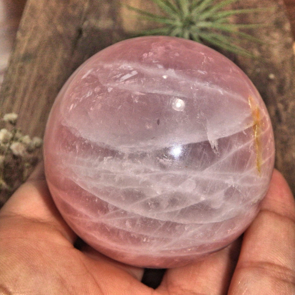 Heart Chakra Healer Rose Quartz Shiny Polished Sphere - Earth Family Crystals
