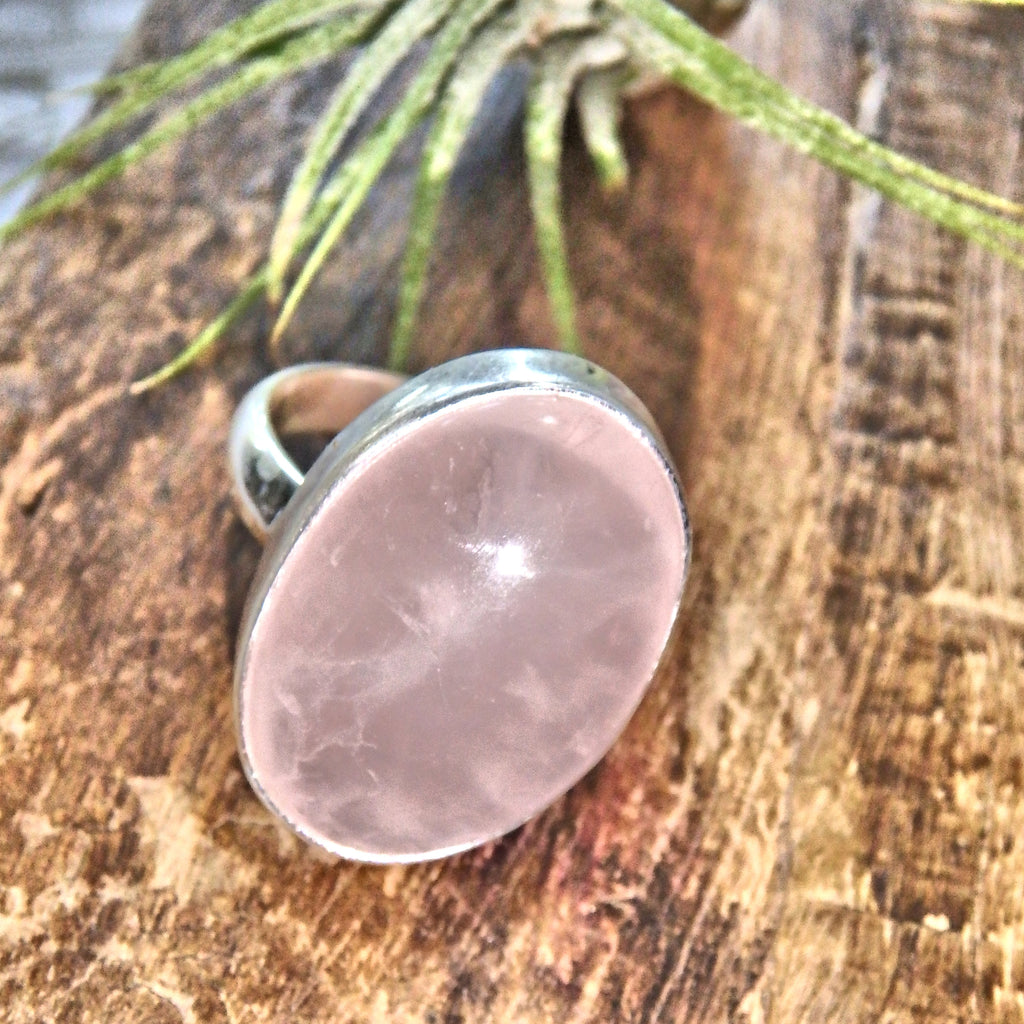 The Ultimate Heart Healer Rose Quartz Sterling Silver Ring (Size 9.5) - Earth Family Crystals
