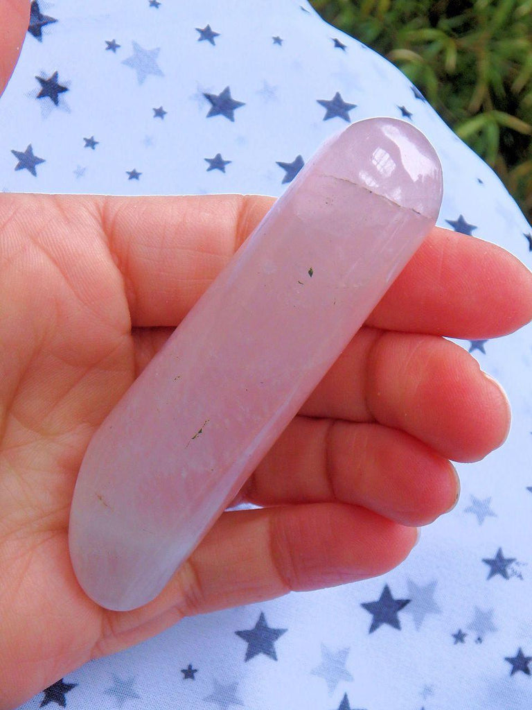 Cute Pink Rose Quartz Wand CARVING - Earth Family Crystals