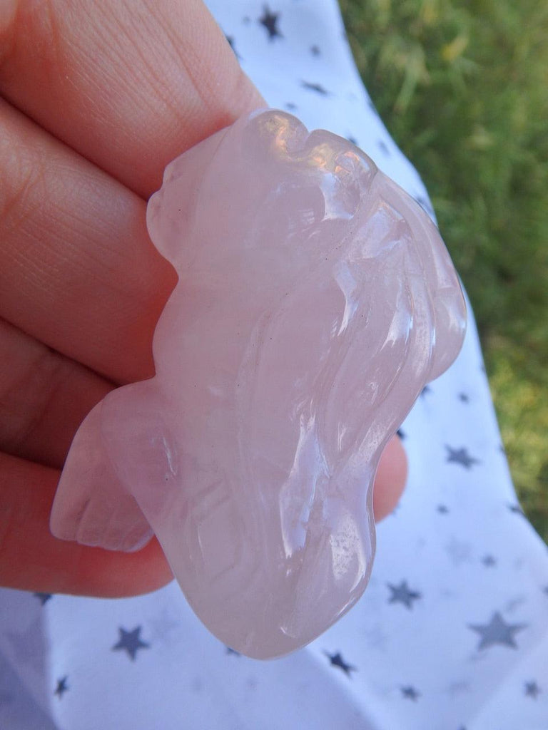 Pink Rose Quartz Frog Carving REDUCED - Earth Family Crystals