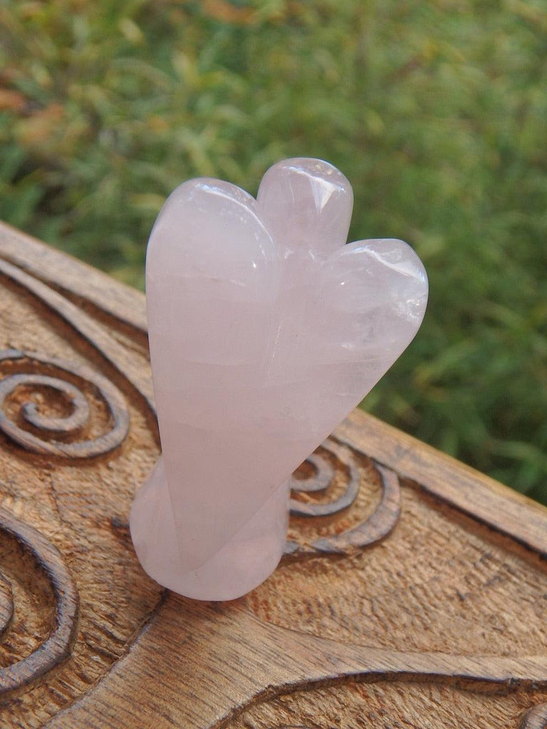 Small Rose Quartz Standing Angel Carving - Earth Family Crystals