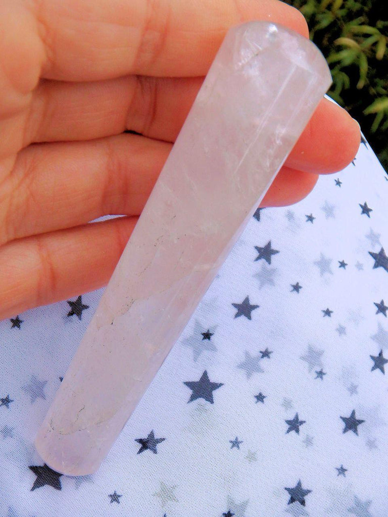 Soft Pink Rose Quartz Wand Carving - Earth Family Crystals