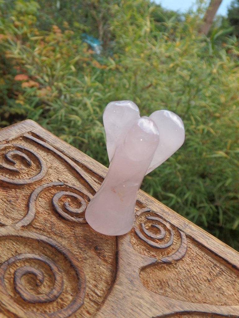 Small Rose Quartz Standing Angel Carving - Earth Family Crystals