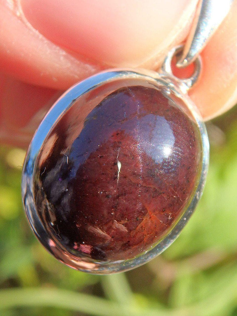 Deep Burgundy Star Ruby Pendant in Sterling Silver (Includes Silver Chain) - Earth Family Crystals
