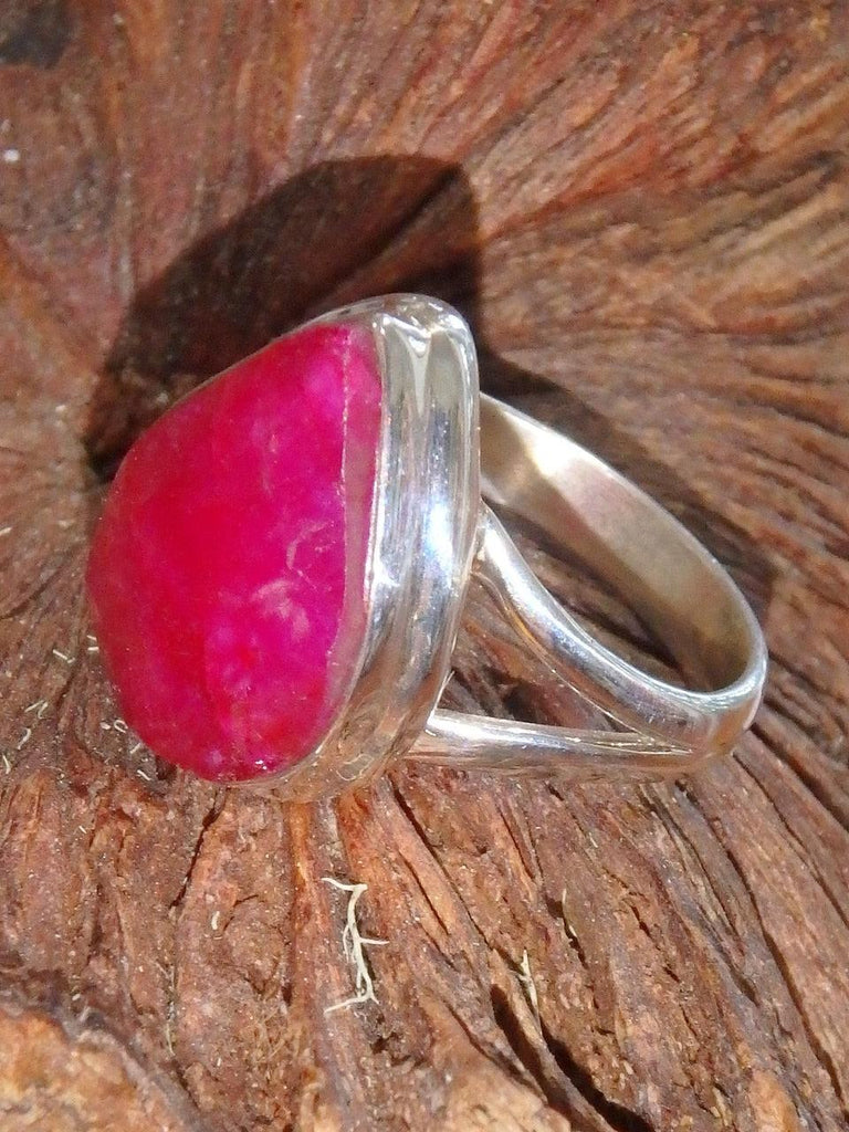 Raindrop Faceted Ruby Ring in Sterling Silver (Size 7) - Earth Family Crystals