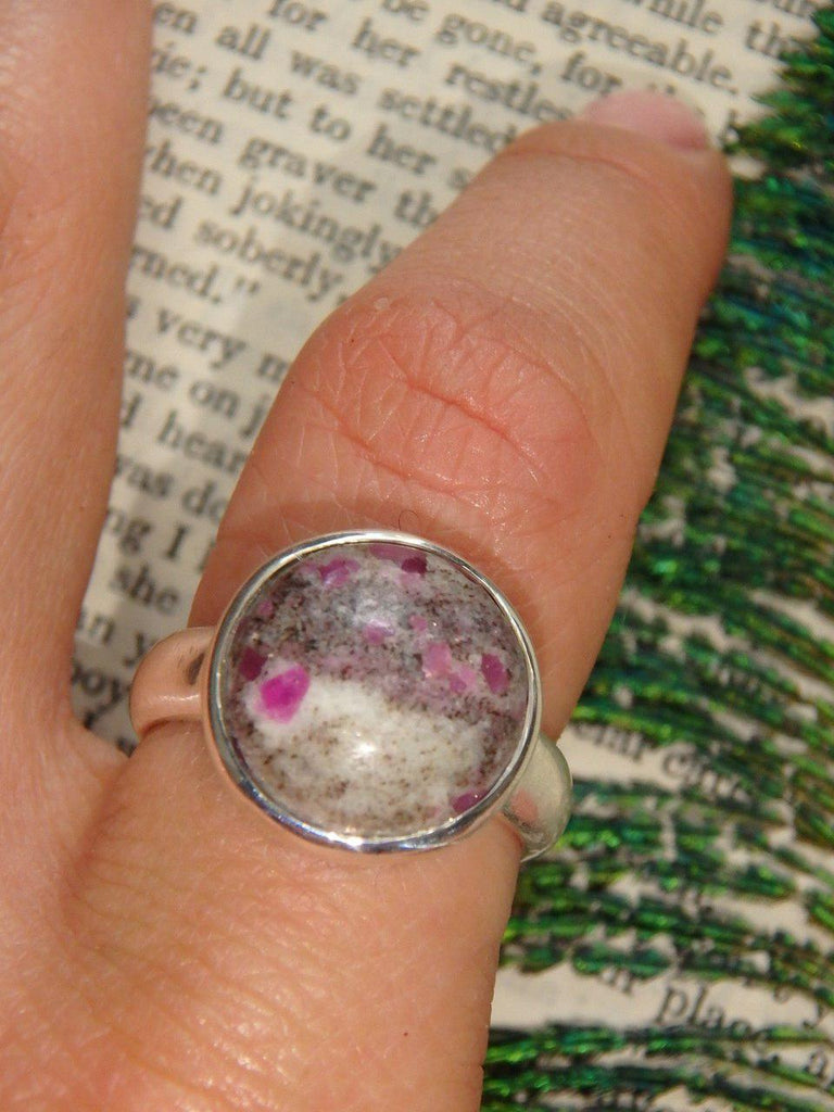 Fantastic  Ruby Feldspar Ring In Sterling Silver (Size 8.5) - Earth Family Crystals