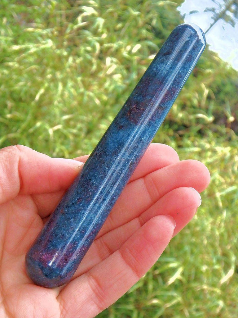 Beautiful Color Contrast Ruby Kyanite Wand Carving 2 - Earth Family Crystals