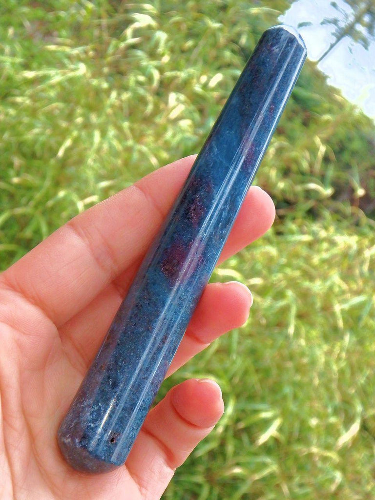 Beautiful Color Contrast Ruby Kyanite Wand Carving 1 - Earth Family Crystals