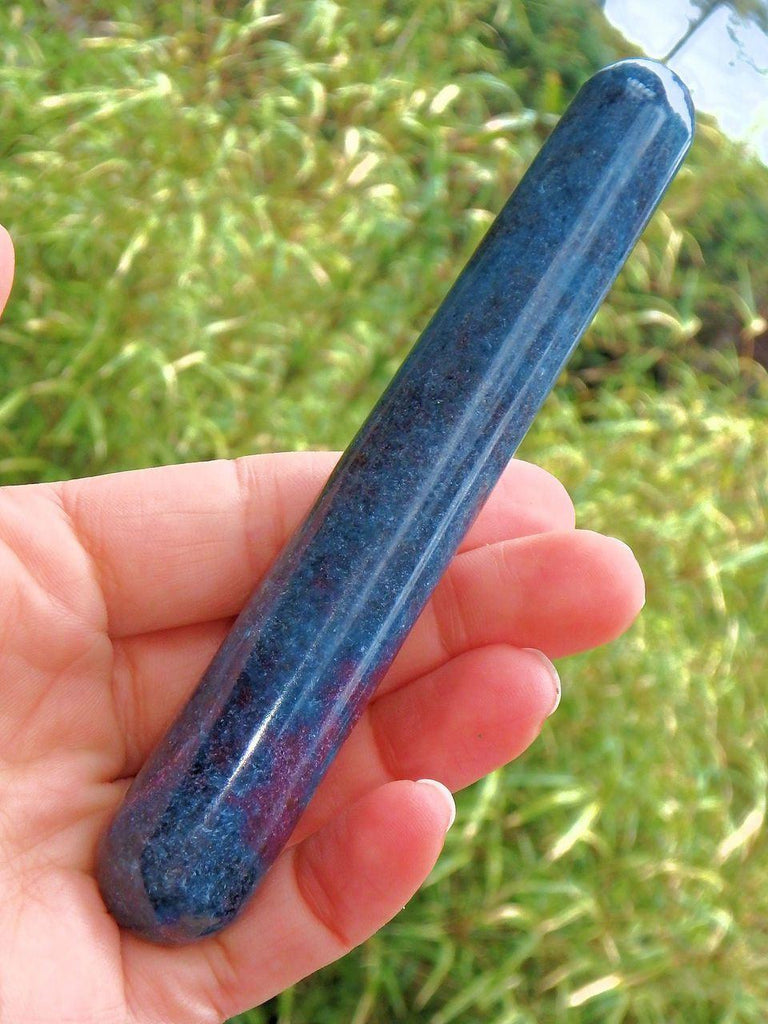 Beautiful Color Contrast Ruby Kyanite Wand Carving 2 - Earth Family Crystals