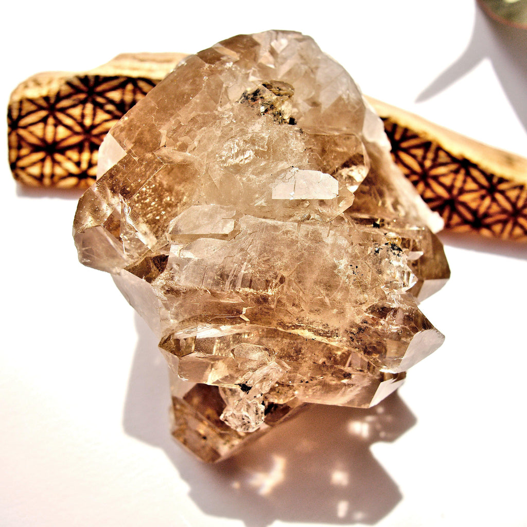 Stunning Elestial Rutilated Smoky Quartz Natural Double Terminated Cluster From Brazil - Earth Family Crystals