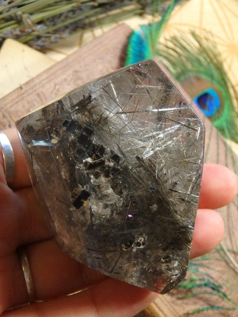 Massive Inclusions Rutilated Quartz Free-Form With Hematite - Earth Family Crystals
