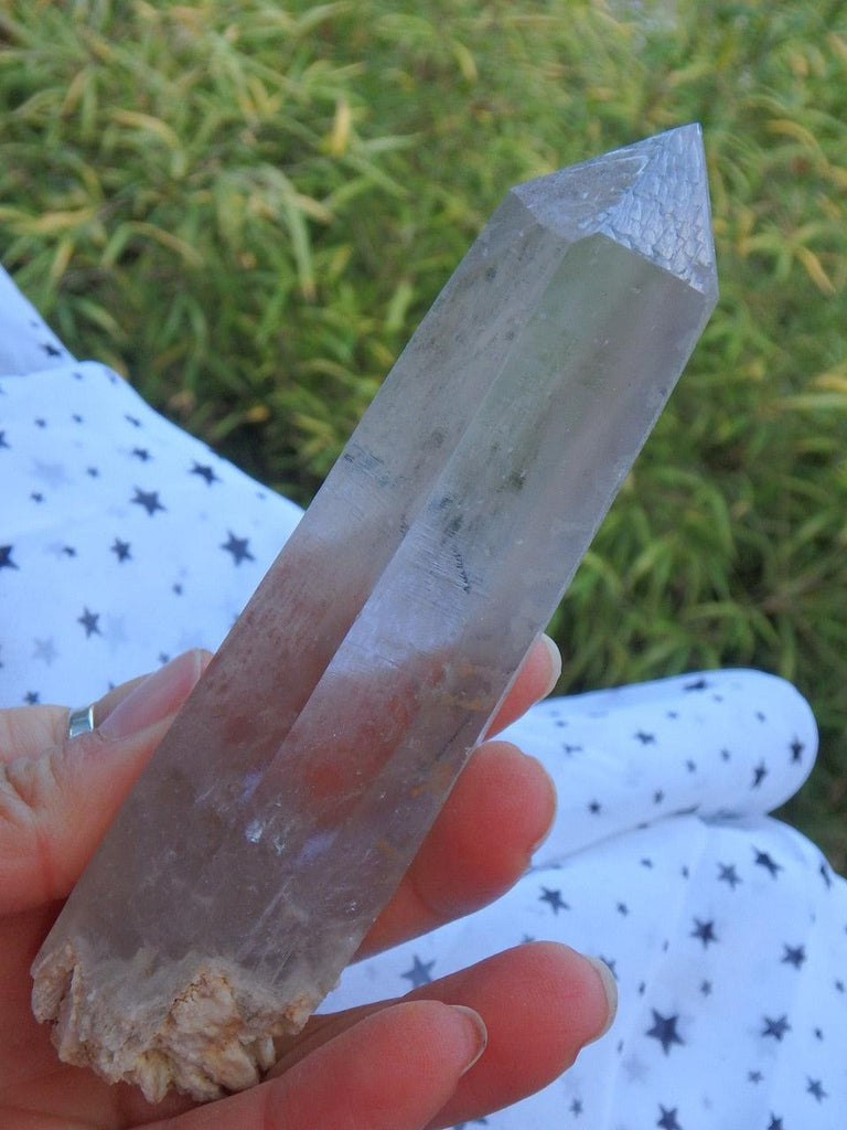 Record Keepers Galore! Slightly Smoky Long Point With Rutilated Quartz Threads - Earth Family Crystals