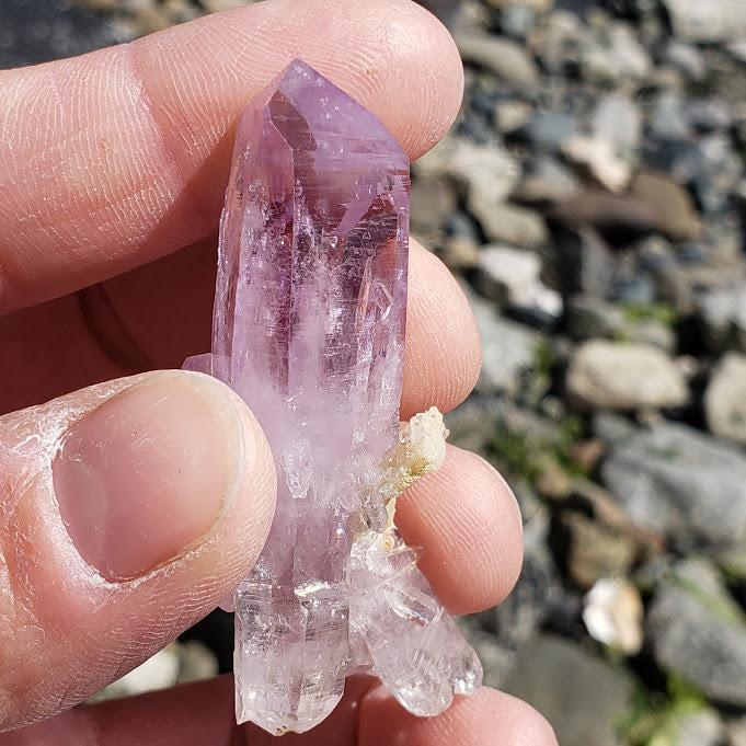 Brilliant Lavender Vera Cruz Amethyst Double Terminated Intertwined Cluster - Earth Family Crystals
