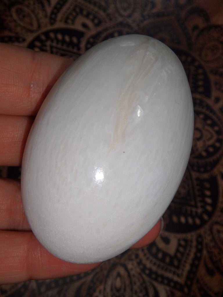 RESERVED~Pretty Creamy White Scolecite Hand Held Specimen 1 - Earth Family Crystals
