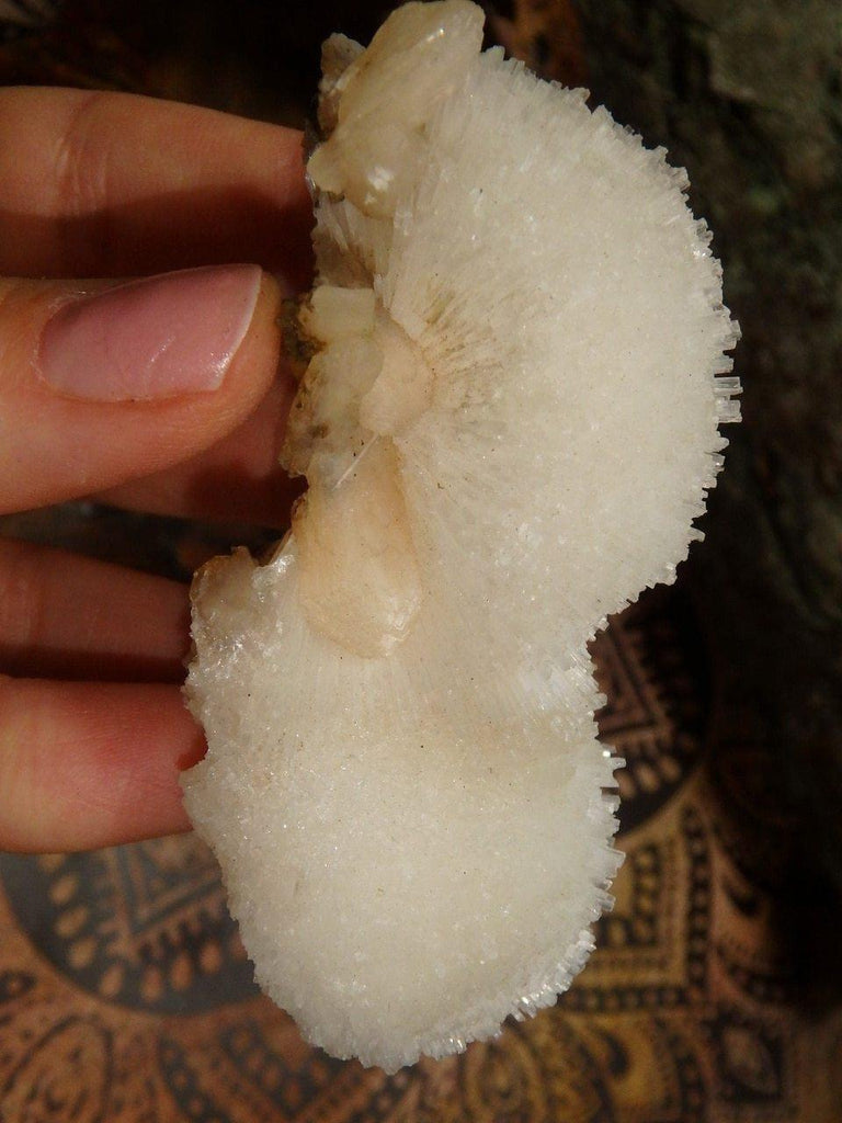 Double Puff Balls of Creamy White Scolecite & Pink Stilbite Inclusions - Earth Family Crystals