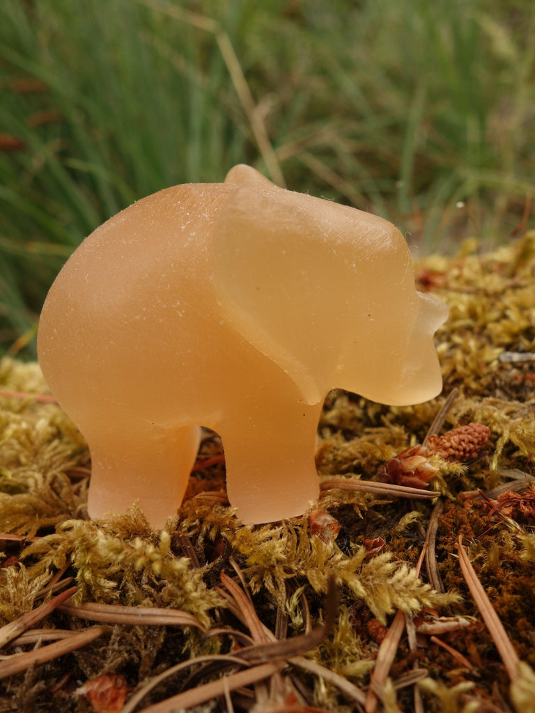 Adorable Orange Selenite Elephant Carving - Earth Family Crystals
