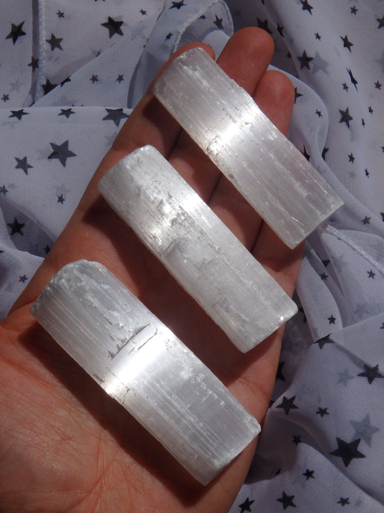Natural Optical Sheen White Selenite Wand (1) - Earth Family Crystals