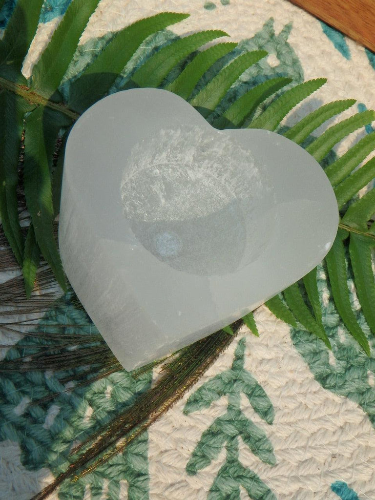 Gorgeous Chunky White Selenite Heart Candle Holder - Earth Family Crystals